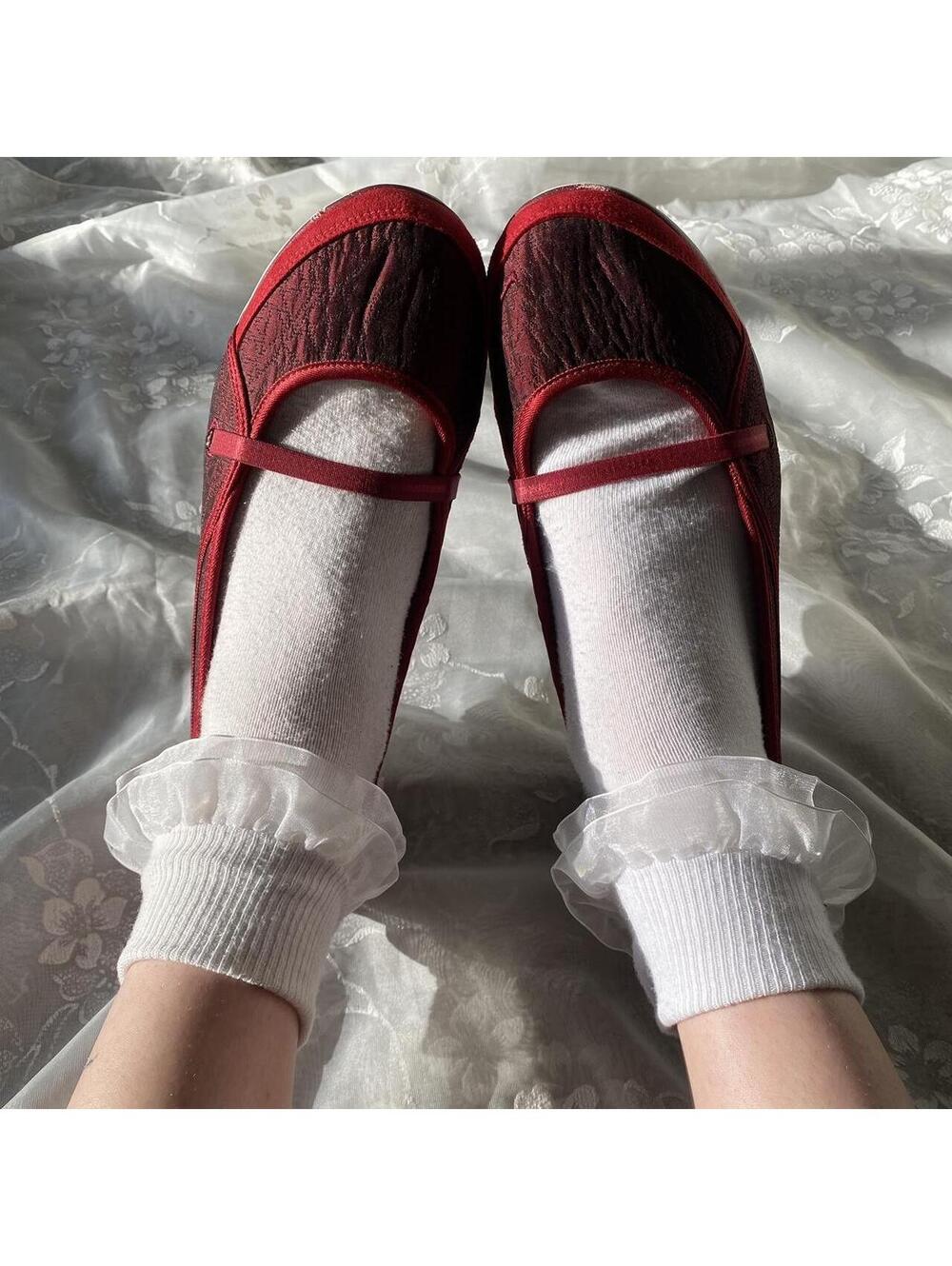 Nike burgundy sneaker ballet flats